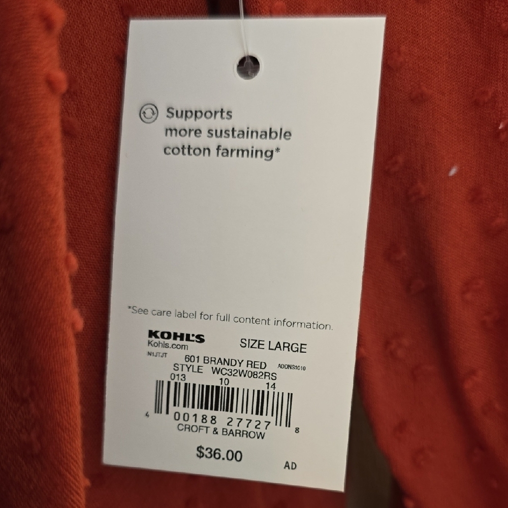 Croft & Barrow Rust Button-Up Blouse - Picture 6 of 10